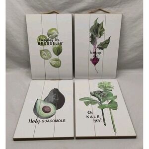 Simply Spring‎ Wood Wall Decor Heather Myers Gardening Humor 4pc Set Oh Kale Yes